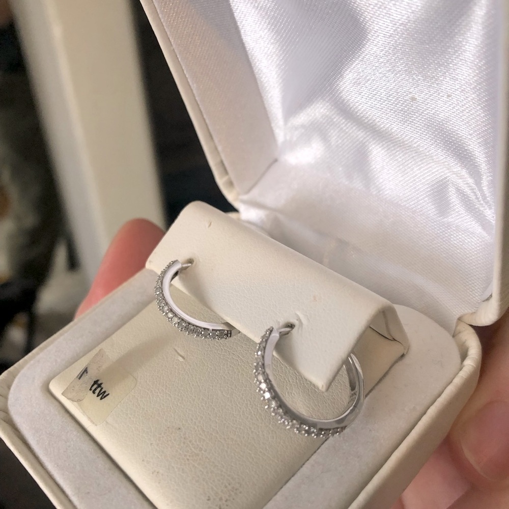 Small Diamond Hoop Earrings
